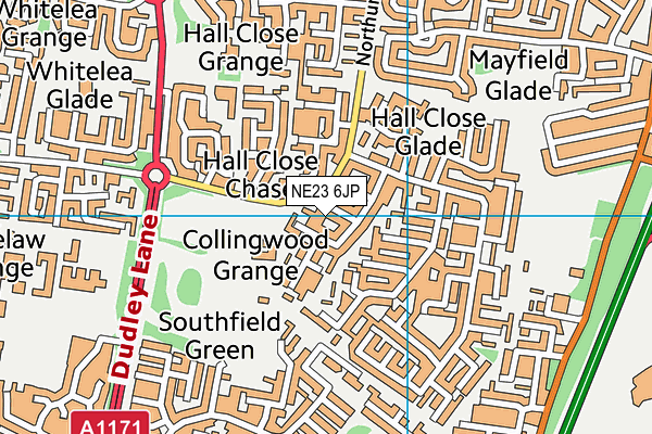 NE23 6JP map - OS VectorMap District (Ordnance Survey) NE23 6JP map - OS VectorMap District (Ordnance Survey)