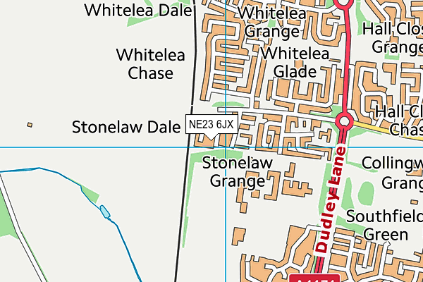 NE23 6JX map - OS VectorMap District (Ordnance Survey)