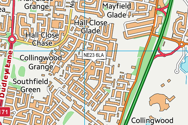 NE23 6LA map - OS VectorMap District (Ordnance Survey) NE23 6LA map - OS VectorMap District (Ordnance Survey)