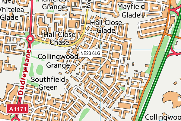 NE23 6LG map - OS VectorMap District (Ordnance Survey) NE23 6LG map - OS VectorMap District (Ordnance Survey)