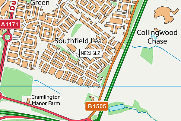 NE23 6LZ map - OS VectorMap District (Ordnance Survey) NE23 6LZ map - OS VectorMap District (Ordnance Survey)