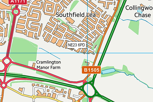 NE23 6PD map - OS VectorMap District (Ordnance Survey) NE23 6PD map - OS VectorMap District (Ordnance Survey)