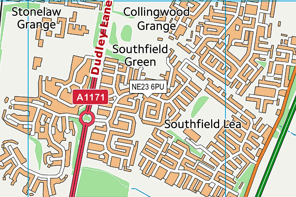 NE23 6PU map - OS VectorMap District (Ordnance Survey) NE23 6PU map - OS VectorMap District (Ordnance Survey)