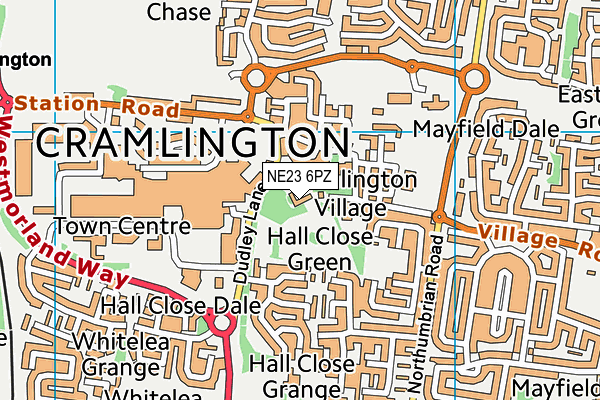 NE23 6PZ map - OS VectorMap District (Ordnance Survey) NE23 6PZ map - OS VectorMap District (Ordnance Survey)