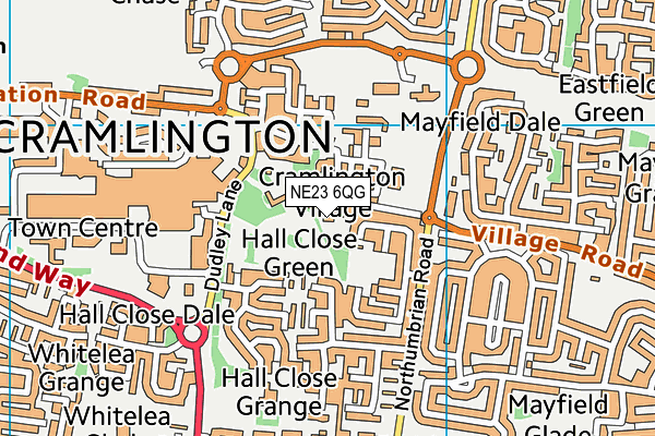 NE23 6QG map - OS VectorMap District (Ordnance Survey) NE23 6QG map - OS VectorMap District (Ordnance Survey)