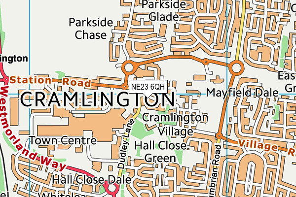 NE23 6QH map - OS VectorMap District (Ordnance Survey) NE23 6QH map - OS VectorMap District (Ordnance Survey)