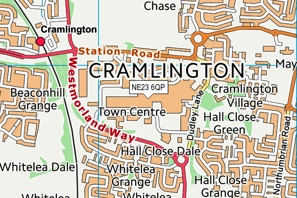 NE23 6QP map - OS VectorMap District (Ordnance Survey) NE23 6QP map - OS VectorMap District (Ordnance Survey)