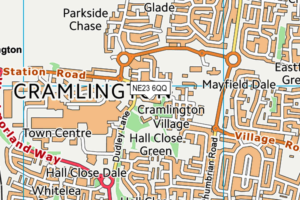 NE23 6QQ map - OS VectorMap District (Ordnance Survey)