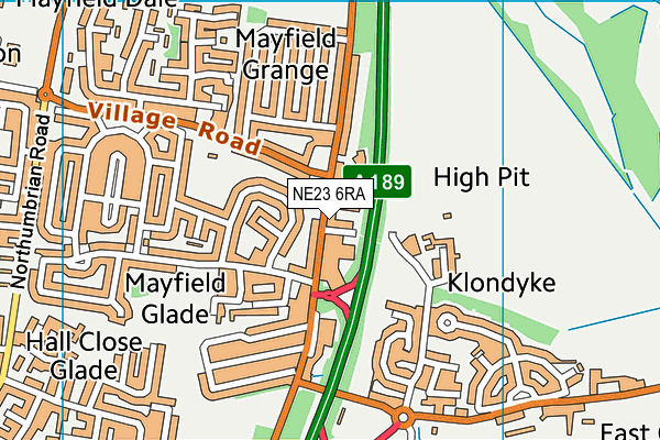 NE23 6RA map - OS VectorMap District (Ordnance Survey) NE23 6RA map - OS VectorMap District (Ordnance Survey)