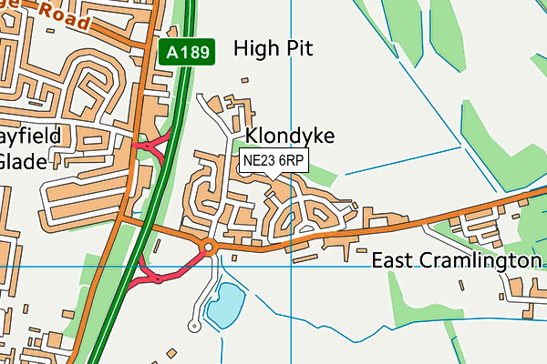 NE23 6RP map - OS VectorMap District (Ordnance Survey)
