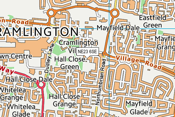 NE23 6SE map - OS VectorMap District (Ordnance Survey) NE23 6SE map - OS VectorMap District (Ordnance Survey)