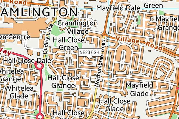 NE23 6SH map - OS VectorMap District (Ordnance Survey) NE23 6SH map - OS VectorMap District (Ordnance Survey)