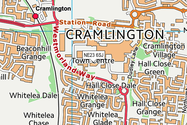 NE23 6SJ map - OS VectorMap District (Ordnance Survey) NE23 6SJ map - OS VectorMap District (Ordnance Survey)
