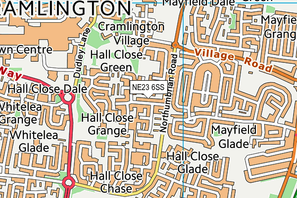 NE23 6SS map - OS VectorMap District (Ordnance Survey) NE23 6SS map - OS VectorMap District (Ordnance Survey)