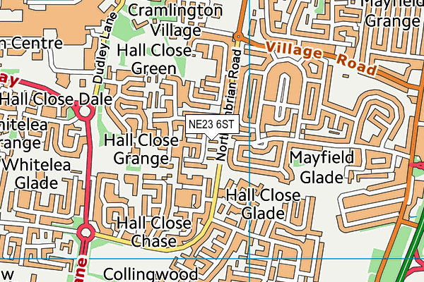NE23 6ST map - OS VectorMap District (Ordnance Survey) NE23 6ST map - OS VectorMap District (Ordnance Survey)