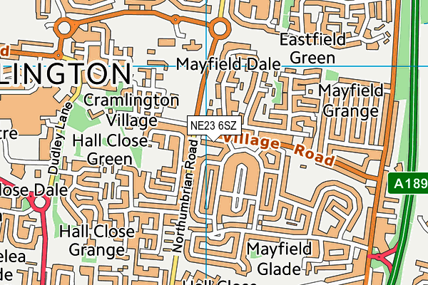 NE23 6SZ map - OS VectorMap District (Ordnance Survey) NE23 6SZ map - OS VectorMap District (Ordnance Survey)