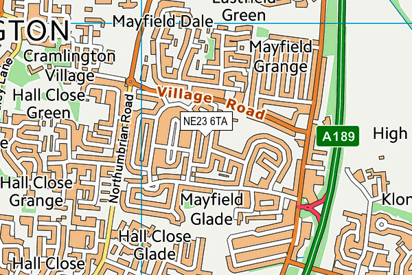NE23 6TA map - OS VectorMap District (Ordnance Survey) NE23 6TA map - OS VectorMap District (Ordnance Survey)