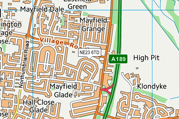 NE23 6TD map - OS VectorMap District (Ordnance Survey) NE23 6TD map - OS VectorMap District (Ordnance Survey)