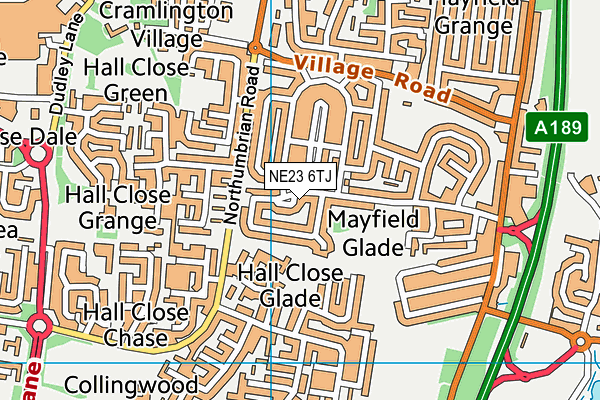 NE23 6TJ map - OS VectorMap District (Ordnance Survey) NE23 6TJ map - OS VectorMap District (Ordnance Survey)