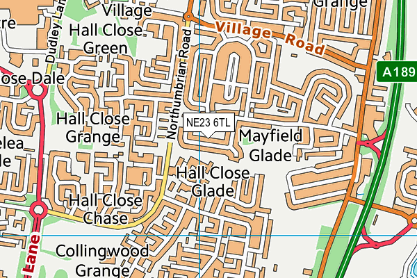 NE23 6TL map - OS VectorMap District (Ordnance Survey) NE23 6TL map - OS VectorMap District (Ordnance Survey)