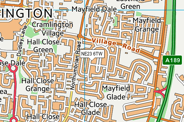 NE23 6TW map - OS VectorMap District (Ordnance Survey) NE23 6TW map - OS VectorMap District (Ordnance Survey)