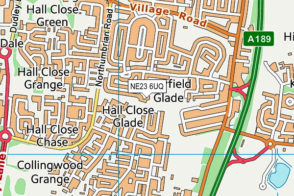 NE23 6UQ map - OS VectorMap District (Ordnance Survey) NE23 6UQ map - OS VectorMap District (Ordnance Survey)