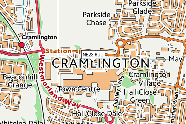 NE23 6UU map - OS VectorMap District (Ordnance Survey) NE23 6UU map - OS VectorMap District (Ordnance Survey)