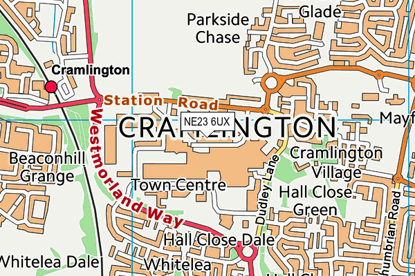 NE23 6UX map - OS VectorMap District (Ordnance Survey) NE23 6UX map - OS VectorMap District (Ordnance Survey)