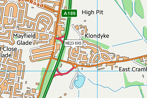 NE23 6XS map - OS VectorMap District (Ordnance Survey) NE23 6XS map - OS VectorMap District (Ordnance Survey)