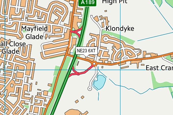 NE23 6XT map - OS VectorMap District (Ordnance Survey) NE23 6XT map - OS VectorMap District (Ordnance Survey)