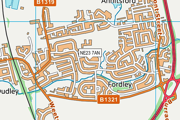 NE23 7AN map - OS VectorMap District (Ordnance Survey) NE23 7AN map - OS VectorMap District (Ordnance Survey)