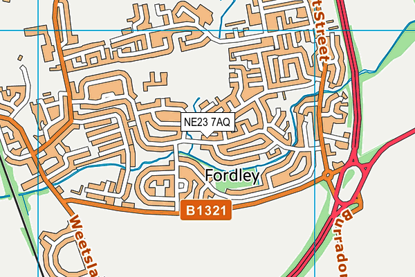 NE23 7AQ map - OS VectorMap District (Ordnance Survey) NE23 7AQ map - OS VectorMap District (Ordnance Survey)
