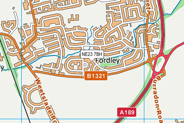 NE23 7BH map - OS VectorMap District (Ordnance Survey)