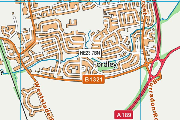 NE23 7BN map - OS VectorMap District (Ordnance Survey) NE23 7BN map - OS VectorMap District (Ordnance Survey)