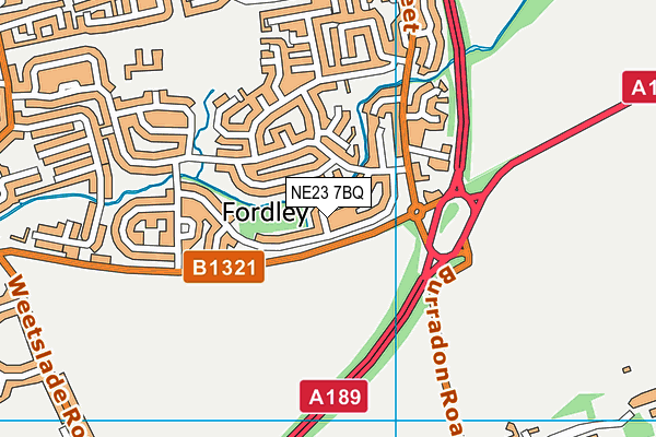 NE23 7BQ map - OS VectorMap District (Ordnance Survey) NE23 7BQ map - OS VectorMap District (Ordnance Survey)