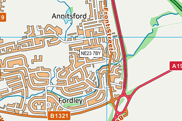 NE23 7BY map - OS VectorMap District (Ordnance Survey) NE23 7BY map - OS VectorMap District (Ordnance Survey)