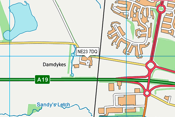 NE23 7DQ map - OS VectorMap District (Ordnance Survey) NE23 7DQ map - OS VectorMap District (Ordnance Survey)