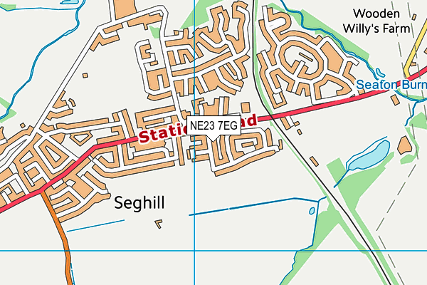 NE23 7EG map - OS VectorMap District (Ordnance Survey)