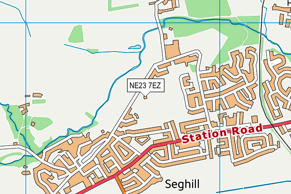 NE23 7EZ map - OS VectorMap District (Ordnance Survey)