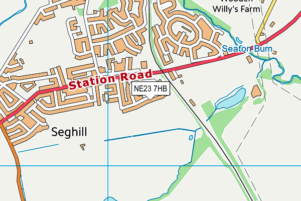NE23 7HB map - OS VectorMap District (Ordnance Survey)