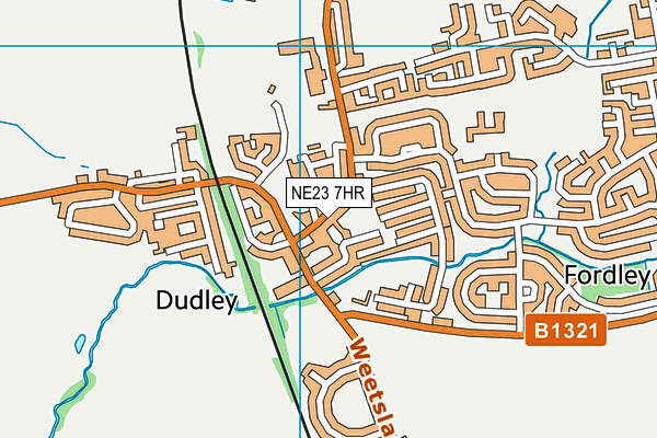 NE23 7HR map - OS VectorMap District (Ordnance Survey)