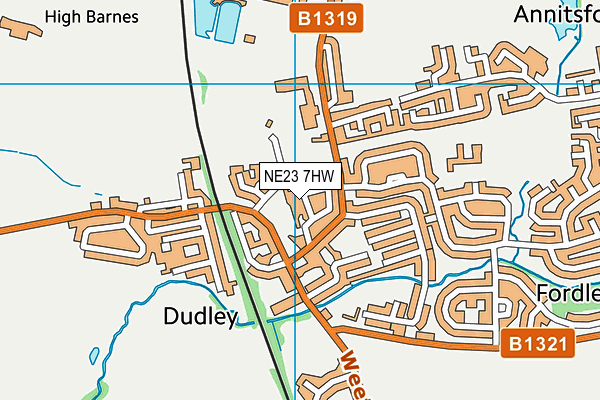 NE23 7HW map - OS VectorMap District (Ordnance Survey) NE23 7HW map - OS VectorMap District (Ordnance Survey)