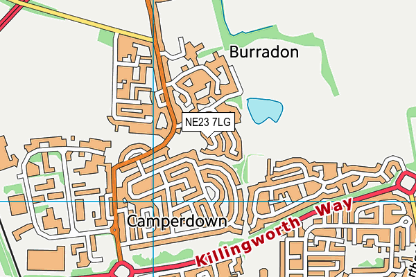 NE23 7LG map - OS VectorMap District (Ordnance Survey) NE23 7LG map - OS VectorMap District (Ordnance Survey)