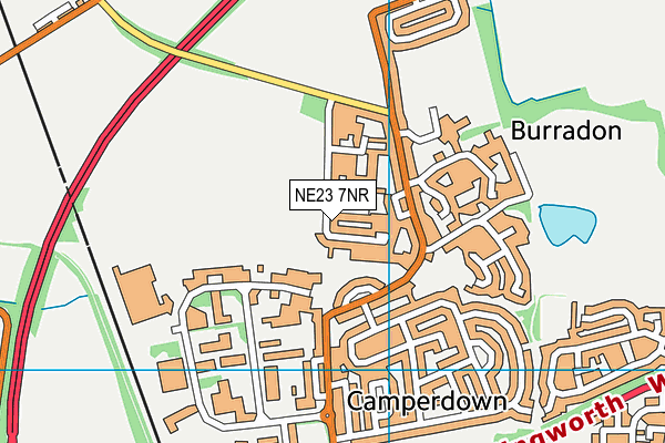 NE23 7NR map - OS VectorMap District (Ordnance Survey) NE23 7NR map - OS VectorMap District (Ordnance Survey)