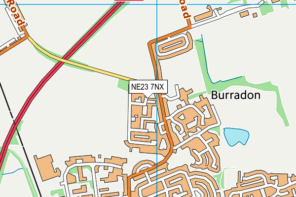 NE23 7NX map - OS VectorMap District (Ordnance Survey) NE23 7NX map - OS VectorMap District (Ordnance Survey)