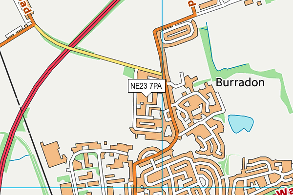 NE23 7PA map - OS VectorMap District (Ordnance Survey) NE23 7PA map - OS VectorMap District (Ordnance Survey)
