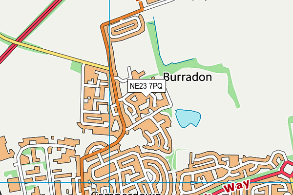 NE23 7PQ map - OS VectorMap District (Ordnance Survey) NE23 7PQ map - OS VectorMap District (Ordnance Survey)