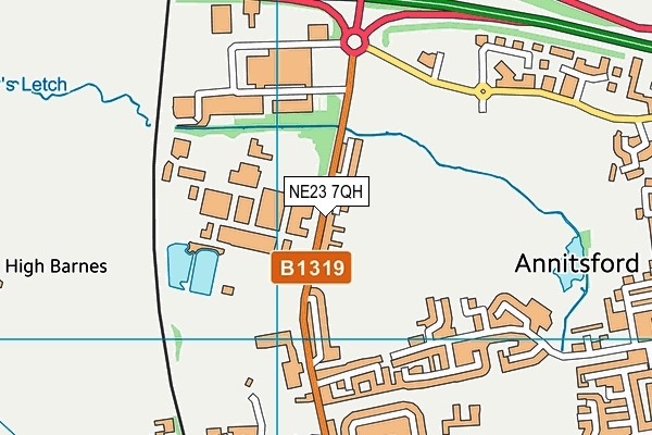NE23 7QH map - OS VectorMap District (Ordnance Survey) NE23 7QH map - OS VectorMap District (Ordnance Survey)