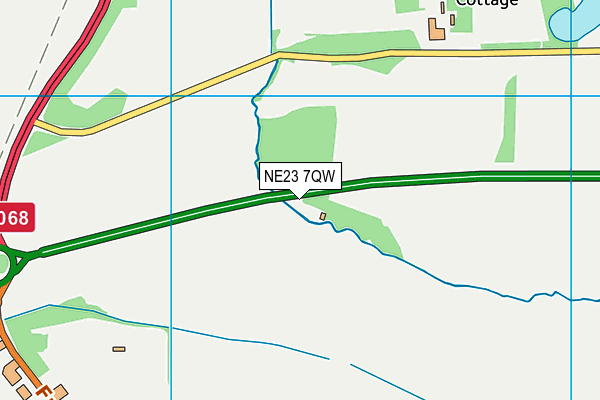 NE23 7QW map - OS VectorMap District (Ordnance Survey) NE23 7QW map - OS VectorMap District (Ordnance Survey)