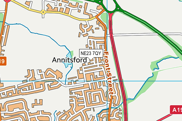 NE23 7QY map - OS VectorMap District (Ordnance Survey) NE23 7QY map - OS VectorMap District (Ordnance Survey)